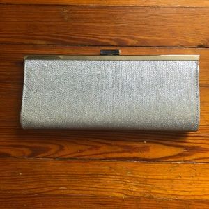 Silver Glitter Style & Co. clutch.